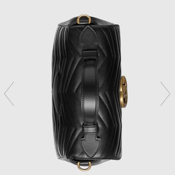 Gucci GG Marmonttop handle black leather bag